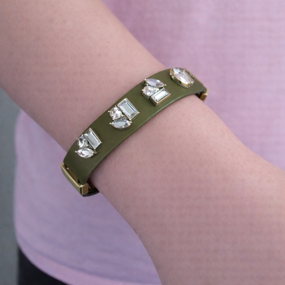 Green Bracelet with Gem Accents